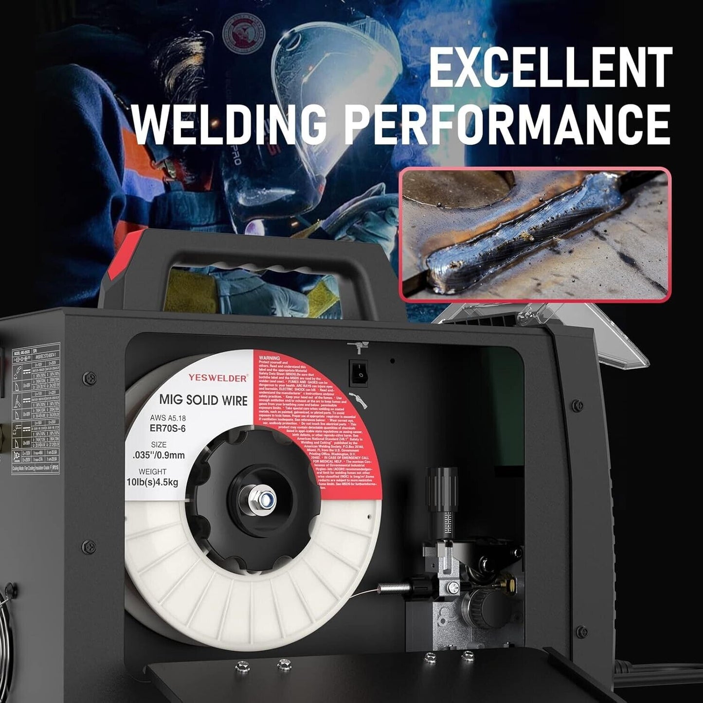 YESWELDER ER70S-6 .030-Inch on 10-Pound Spool Carbon Steel Mig Solid Welding Wir