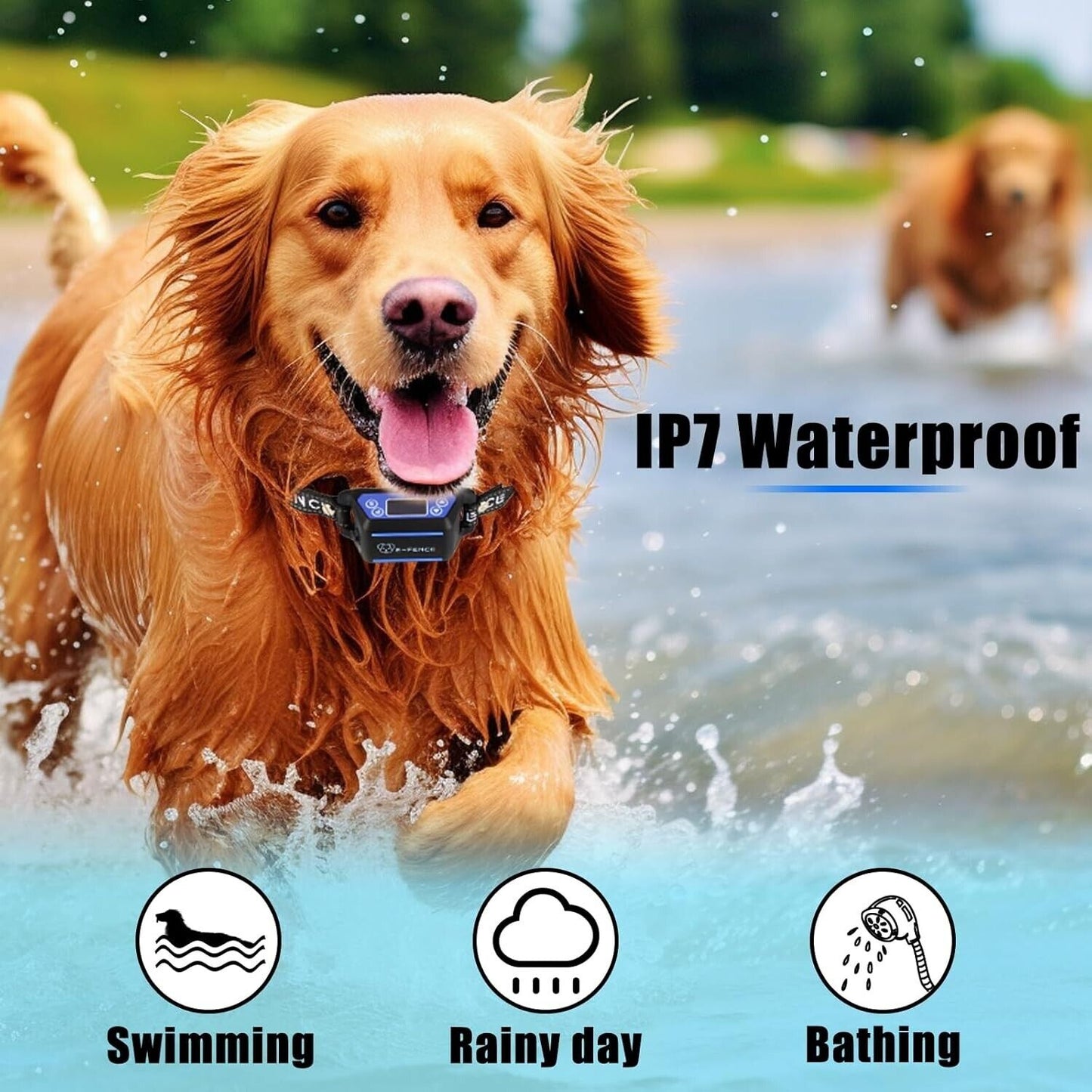 E-FENCE GPS Wireless Dog Fence,Dog Collar Electric Fence,Electric Wireless Pet F