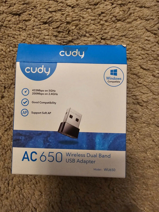 Cudy Wireless DualBand USB Adapter Dongle AC650 802.11ac 433Mbps 802.11n 200M
