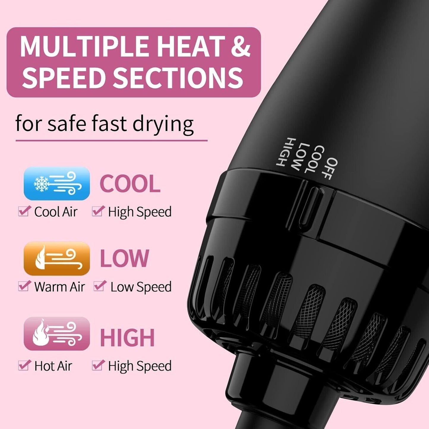 Hair Dryer Brush Blow Dryer Brush in One, Upgraded 4 in 1 Hair Dryer and Styler