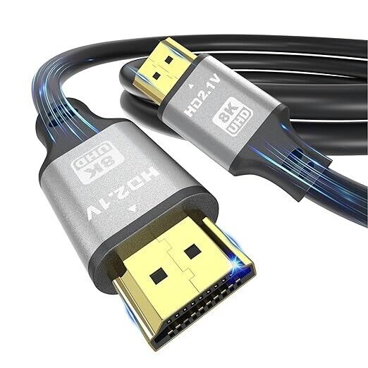 8K HDMI Cable 10 FT, 48Gbps 8K@60Hz 4K@120Hz, HDCP 2.2 & 2.3, DTS:X, HDR 10 Com