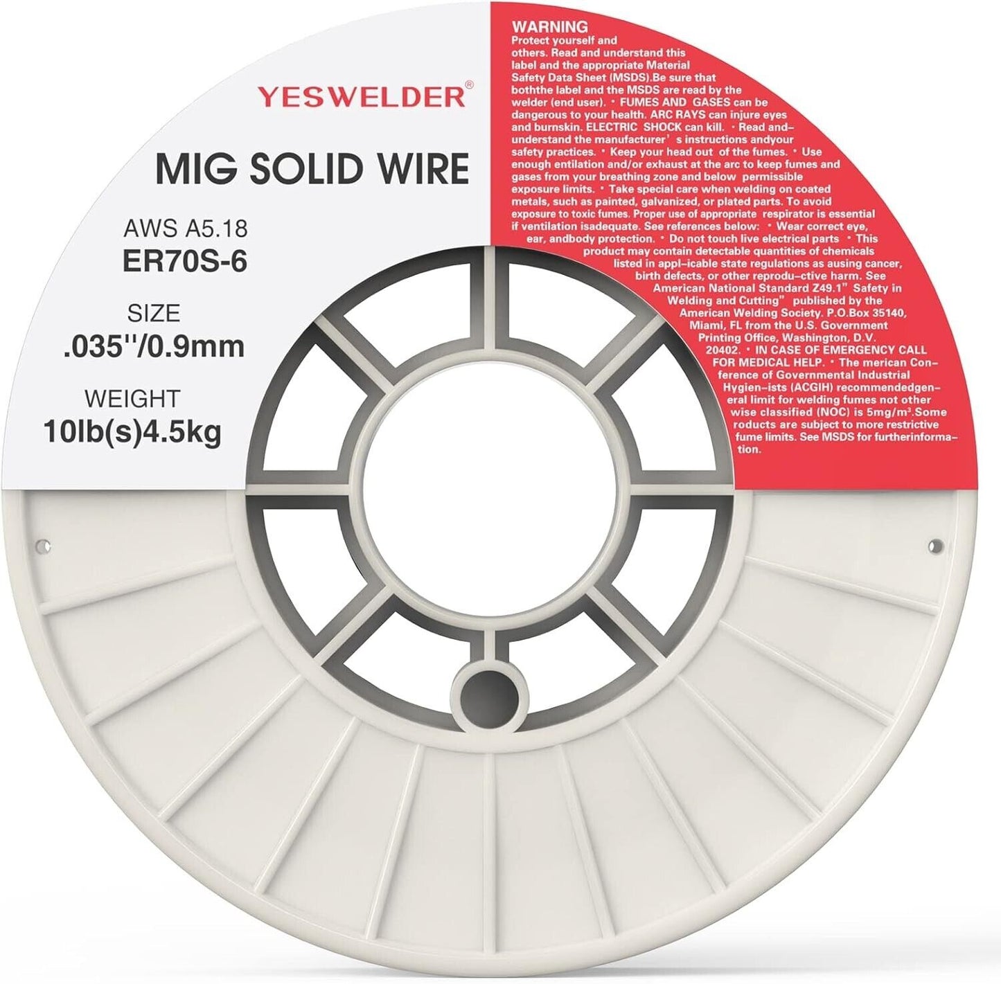 YESWELDER ER70S-6 .030-Inch on 10-Pound Spool Carbon Steel Mig Solid Welding Wir