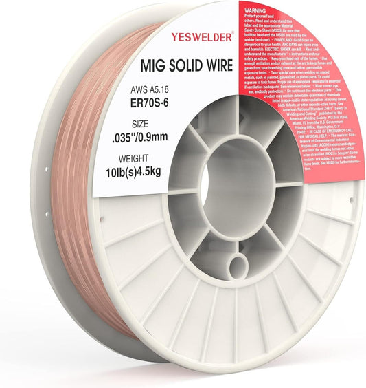 YESWELDER ER70S-6 .030-Inch on 10-Pound Spool Carbon Steel Mig Solid Welding Wir