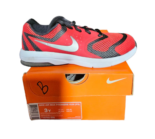 nike air max premier run  color red/black  size 3.0 y